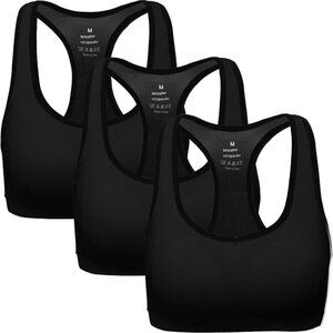 4 Pack of Womens Racerback Sports Bras - NO Pads